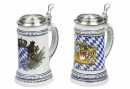 Bierseidel Euler mit Zinndeckel Bayernwappen 0,5 ltr....