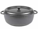 Kochtopf Bratentopf Gusseisen oval 35 cm schwarz