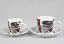 Espressotassen mit Untere 4er Set Hot Coffee Porzellan
