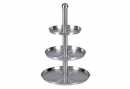 Etagere mit 3 Etagen Edelstahl hoher Rand
