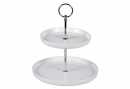 Etagere Porzellan mit 2 Etagen hoher Rand 21 cm