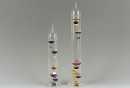 Glas-Thermometer Galileo , bunt mit 5 bunten Kugeln 34 cm