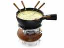 Käsefondue Set Nero mit Caquelon aus Steingut...