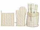 Brotkorb Platzsets Topflappen Blumen braun Set 7 tlg.