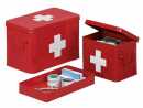 Medizinbox Aufbewahrungsbox Metall 16x16x21,5 cm