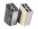 Messerblock Marmor creme Edelstahl