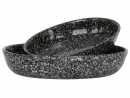 Steingut Auflaufform 32,5x23,0 cm schwarz mamoriert oval