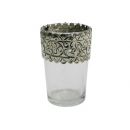 Teelichth. 10x6 Glas/Metall