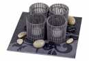 Teelichthalter Granit 4 er Set 20 x 20 x 7,5 cm