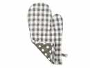 Topfhandschuh Backofenhandschuhe Punkte Karos grau