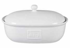 Brottopf Vorratstopf Brot Steingut wei� La Cucina