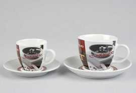 Espressotassen mit Untere 4er Set Hot Coffee Porzellan