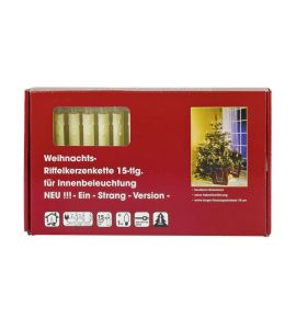 15tlg.Riffelkerzenkette elfenb