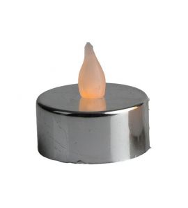 2St.LED-Teelichter flack silb