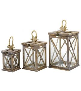 3SZ Laterne natur mit Strick