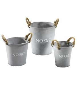 3eSatz Pflanzschalen rund, zin
