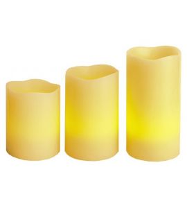 3er LED Wachskerzenset