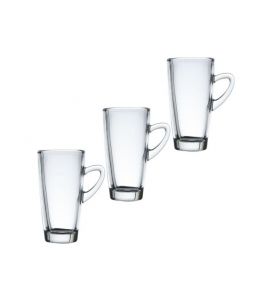 3er Set Rastal Glasbecher mit Henkel Kenia Slim Kaffeebecher