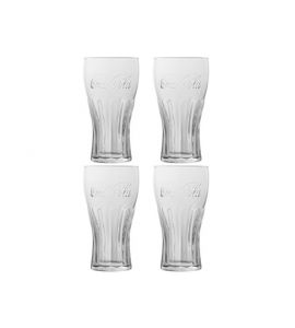 4er-Set Coca Cola Retro Kult Coke Glas Reliefgläser...