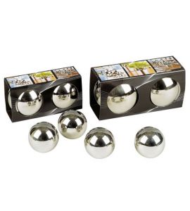 2er Set ES Kugeln 8cm silber
