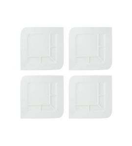 4er-Set Fantastic Fondueteller eckig Porzellan 25 cm