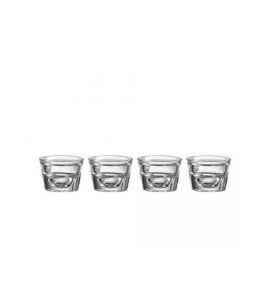 4er Set Glas-Teelichthalter Kerzenhalter Glas rund 6 cm