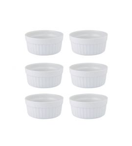 6er Set Ragout-Fin Schale Snack weiß 11 cm Porzellan