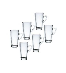 6er-Set Rastal Glasbecher mit Henkel Kenia Slim Kaffeebecher