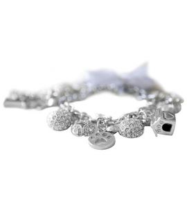 Armband, silber/weiss