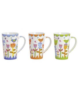 Becher Blumen Vogel 13 cm