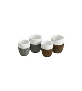 Becher m.Silikongriff brau 200