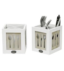 Besteckkasten Holz 12x12x14cm