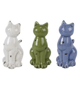 Deko-Katze H17cm 5fsort.