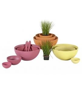 Salatbesteck Natur design rot