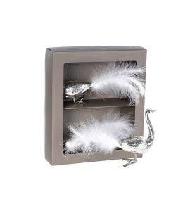 Figur Pfau 2Set silber Clip