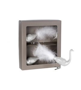 Figur Pfau 2Set weiss Clip
