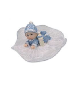 Figuren Baby liegend mit Tüll blau