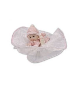 Figuren Baby liegend mit Tüll rosa