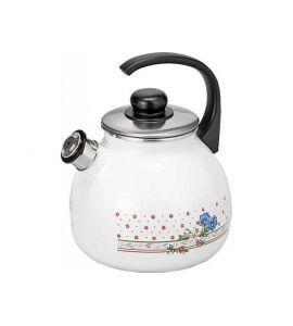 Flötenkessel Wasserkessel Emaille 2 ltr. mit Dekor