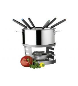 Fondue-Set Edelstahl 10-tlg. schwarz