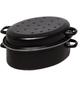 Gänsebräter 42 cm schwarz emailliert