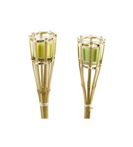 Gartenstecker Holz mit Glas