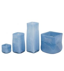 Glasvase 10x10x31cm blau