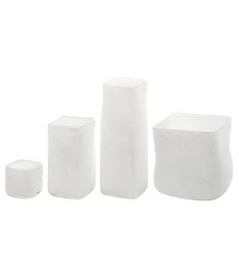 Glasvase 10x10x31cm weiss