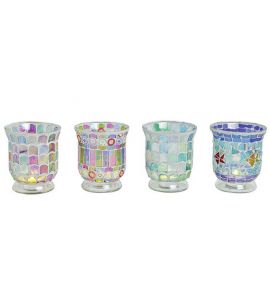 Glas-Windlicht Mosaik 4fsor.