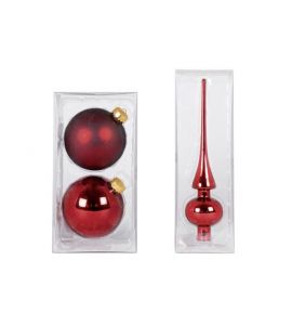 2St. Glaskugel bordeaux 10cm