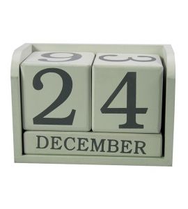 Holz Würfelkalender weiss