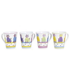 Kaffeebecher Katzen 10cm sort.