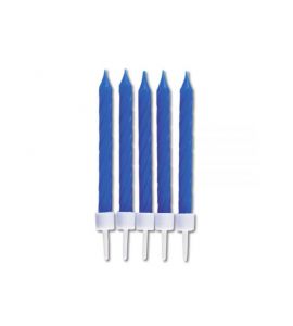 Kerzen Kerzen blau mit Halter