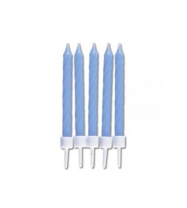 Kerzen Kerzen hellblau mit Halter